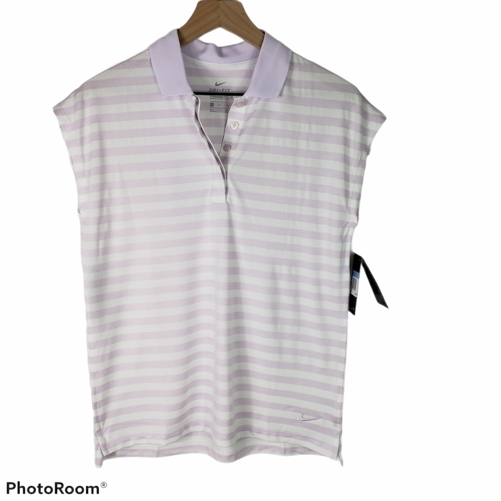 Nike Lavendar Stripe Sleeveless Top Sz M NWT